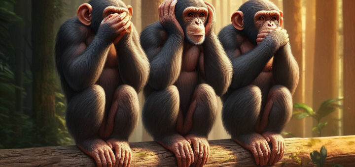 Wunder der Öffnung - Drei Affen als Gegensatz - Nichts hören, nichts sagen und nichts sehen