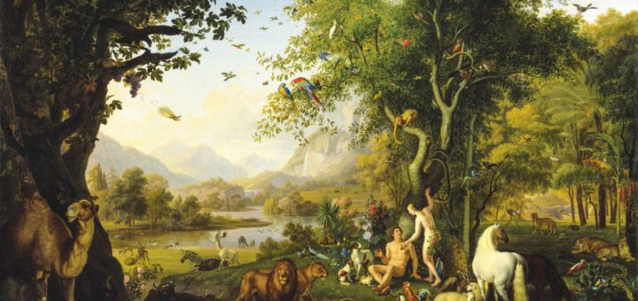 Adam and Eve in the earthly paradise von Johannes Wenzel Peter