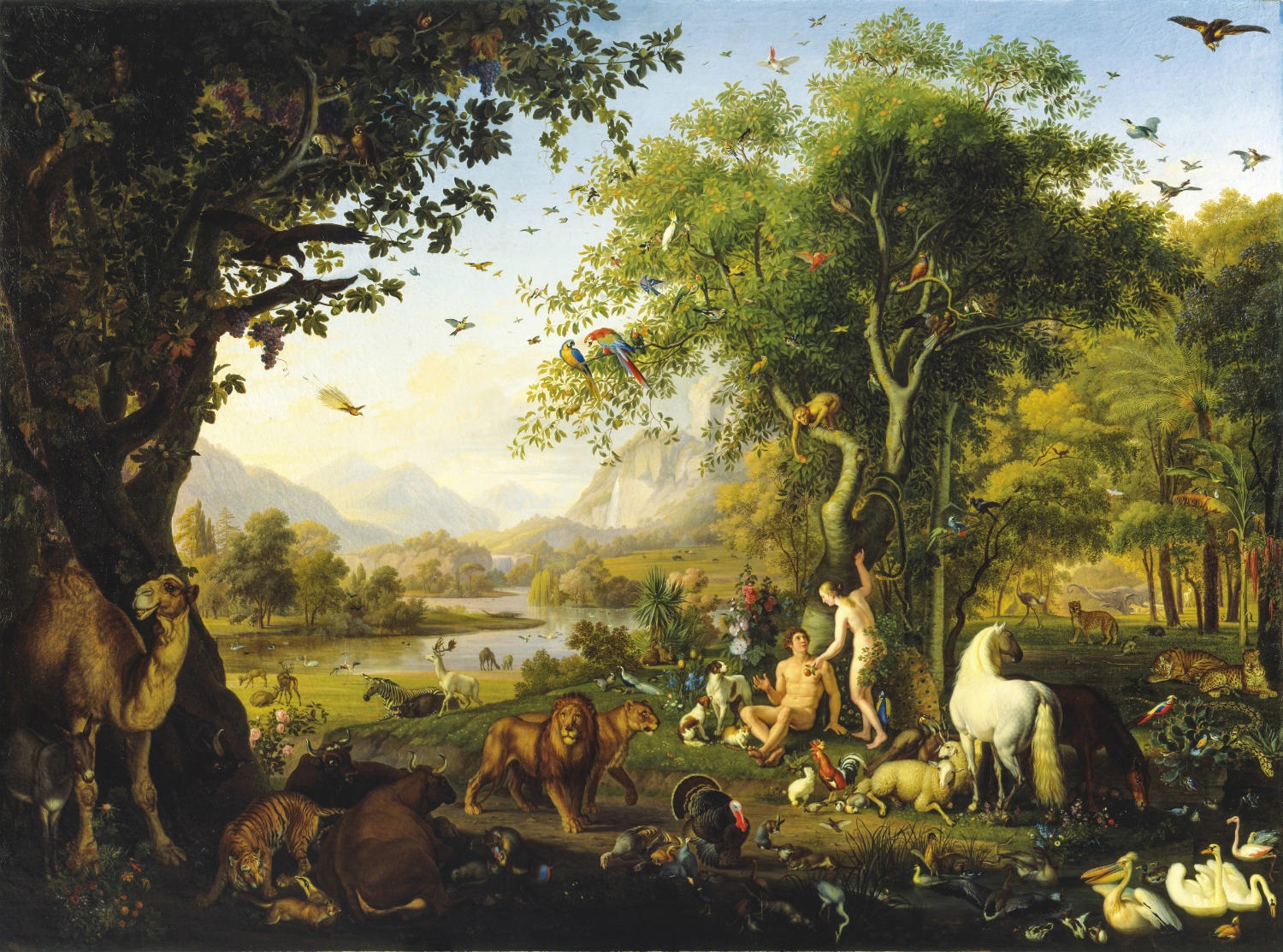 Adam and Eve in the earthly paradise von Johannes Wenzel Peter